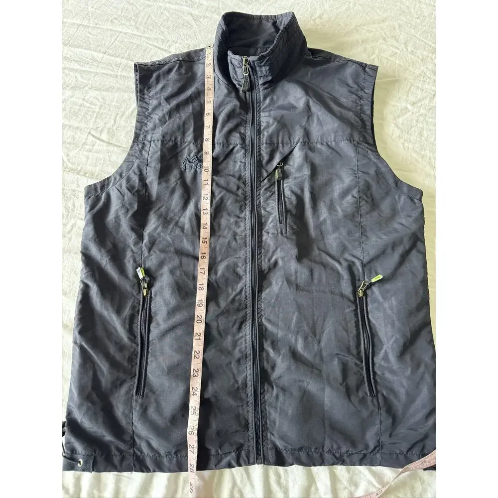 Men's Navy Blue Utility Vest Large Outdoor Travel Fishing Pockets Zip Up - Picture 8 of 9